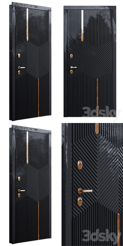 Art deco black front door